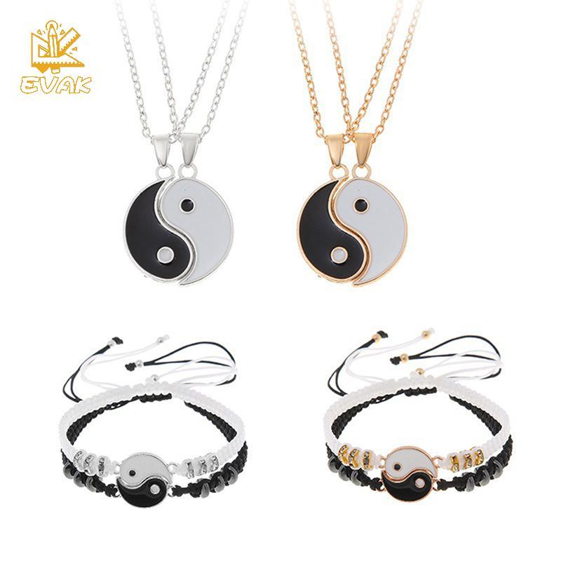 Vòng tay và dây chuyền bộ đôi Thái cực dương, có thể điều chỉnh phù hợp làm quà tặng cho người yêu tại Việt Nam