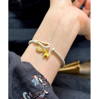 Vòng tay ngựa bạc sterling phong cách truyền thống, mang lại may mắn