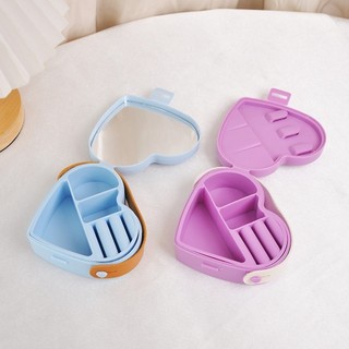 Hộp đựng đồ trang sức MEGOCE, Dụng cụ sắp xếp du lịch có nút chụp hình trái tim, Dụng cụ sắp xếp trang sức bằng nhựa Mini phong cách đơn giản Sử dụng du lịch