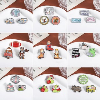 Set 3 Huy hiệu Hoạt hình Dễ thương từ Kim loại, Thiết kế sáng tạo - Phụ kiện cá tính cho Balô và Quần áo