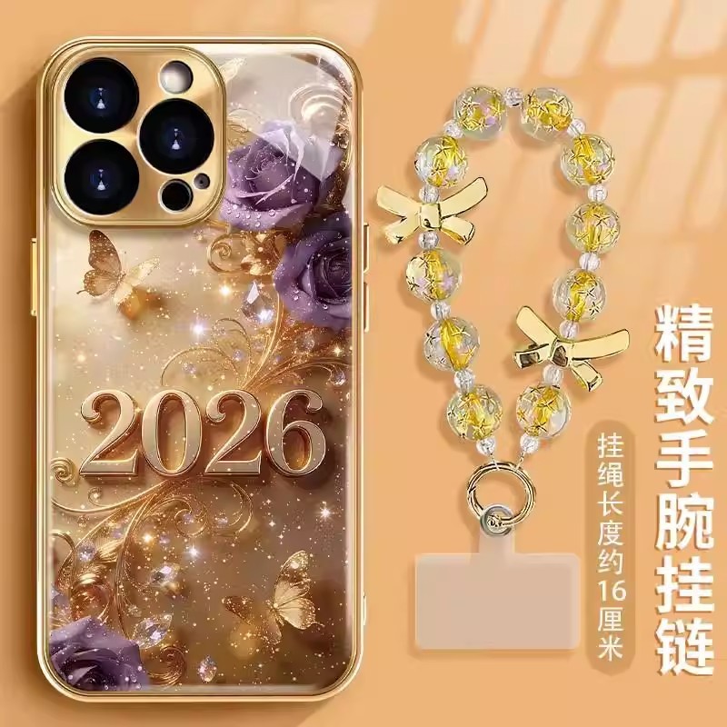 Phnom Penh Hoa Hồng Tím Thích Hợp Cho iPhone 17 / 16promax Ốp Điện Thoại 15 / 14 / 13p70 Kính
