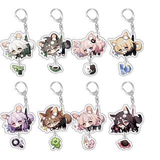 Danganronpa Anime Togami Byakuya Komaeda Nagito Keychains Acrylic Key Ring Cute Funny Cartoon backpack ornam
