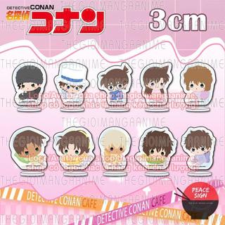 (3cm) Standee mini DETECTIVE CONAN ver GỐI NGỦ Thám tử lừng danh tượng chibi mica acrylic anime trang trí xinh xắn