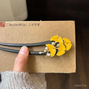 Kẹp tóc gỗ đàn hương phong cách Hanfu, phù hợp cho mùa thu