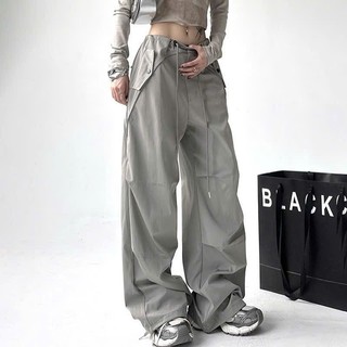 Quần Dù Ống Rộng Phong Cách Douyin Y2K Hottrend, Dây Rút Eo, 2 Size L & XL, Chính Hãng HoodieX