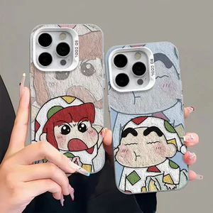 ốp lưng iphone Shin-chan và Himawari Cho Iphone 17 Iphone 11 Pro 12 13 14 15 16 7 xs xr Pro Max Plus