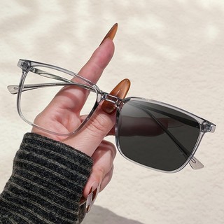 Kính mát hình chữ nhậtphotochromic chống ánh sáng xanh dành cho nam nữ, phù hợp sử dụng ngoài trời