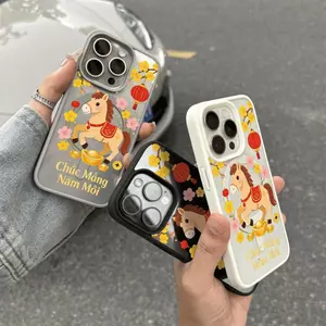 Hoa ngựa đáng yêu cho trường hợp iPhone 17Promax 1516plus lỗ lớn 14 hút từ 1312 Mã 11