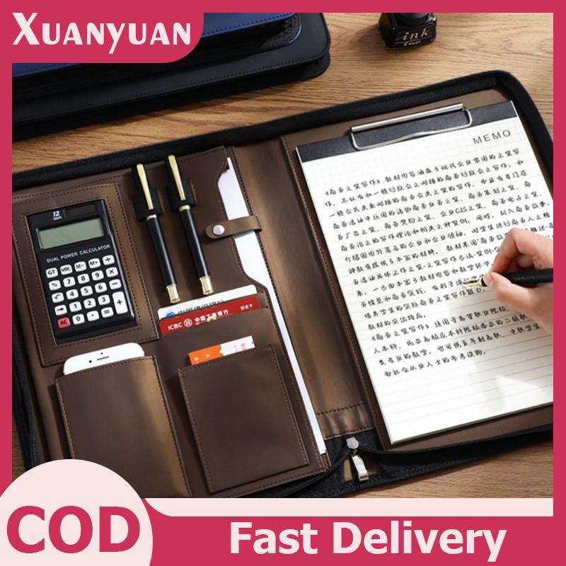 XUAN Đa Năng A4 / A5 Da PU Danh Mục Đầu Tư Dành Cho Người Tổ Chức Tài Liệu Túi Dây Kéo Có Máy Tính Bút Người Viết Cặp Văn Phòng VN