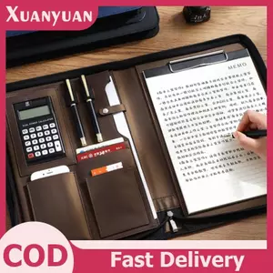 XUAN Đa Năng A4 / A5 Da PU Danh Mục Đầu Tư Dành Cho Người Tổ Chức Tài Liệu Túi Dây Kéo Có Máy Tính Bút Người Viết Cặp Văn Phòng VN
