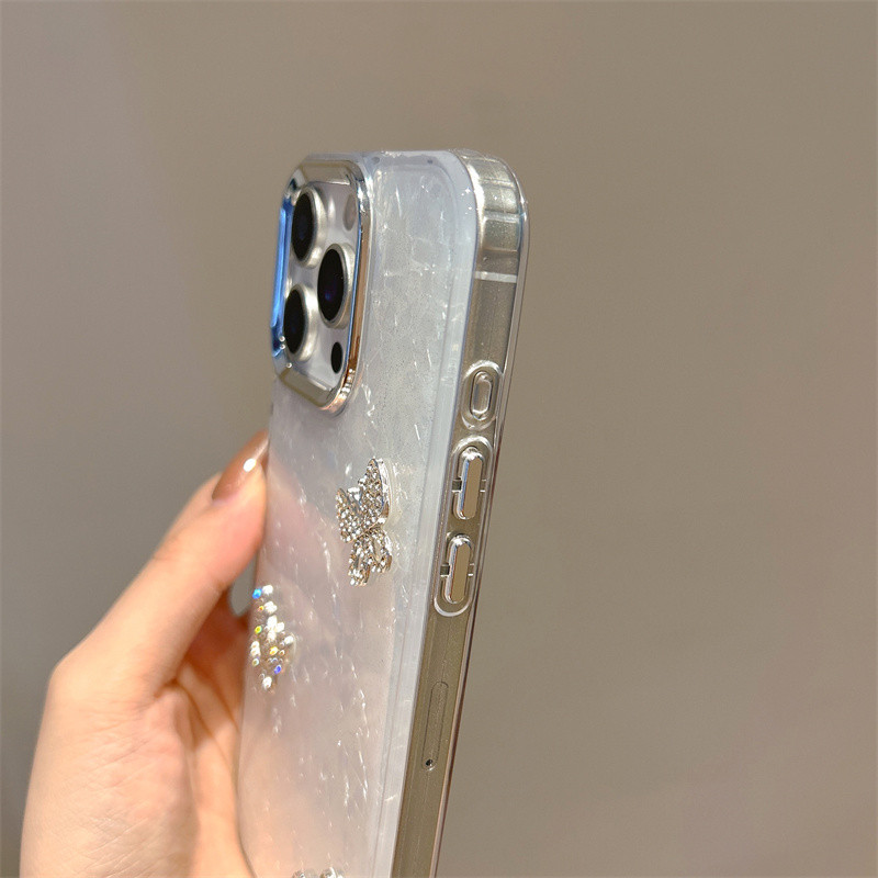 Ốp lưng iPhone nơ 3D tinh tế phù hợp cho iPhone 17 Pro Max, iPhone 17, 16, 15, 14, iPhone 13, 12, 11