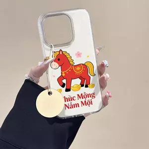 Red Luck Pony cho iPhone 17Promax trường hợp iPhone 1514pro năm mới 16 sáng tạo 13