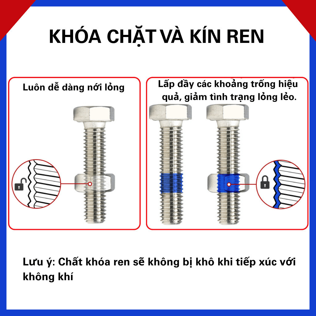 【COD】Sản phẩm keo cố định ren 50ml chịu nhiệt, ngăn rung lắc làm lỏng ốc, phù hợp cho công nghiệp và sửa chữa.