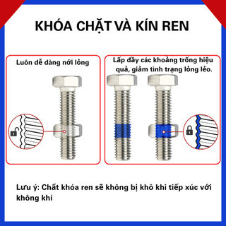 【COD】Hợp chất kết dính khóa ren đa năng 50ml, giúp ốc vít chống tự tháo, chịu nhiệt độ cao, dùng trong bảo trì.