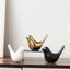 WANYEDI Điêu khắc chim, Kệ sách hiện đại Tượng gốm chim, Art Deco Đen Trắng Phong cách Bắc Âu Tượng động vật Đồ trang trí Trang trí văn phòng