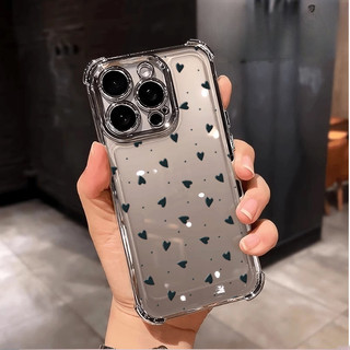 Ốp Lưng Cho Samsung Galaxy S26 Edge S24 S25 Ultra S23 Plus S24FE S25FE Little Love Heart Mạ Mềm Chống Sốc Trong Suốt Dễ Thương