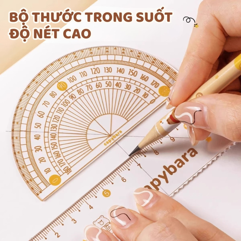Thước học sinh đa năng, thiết kế hình ảnh hoạt hình, công cụ đo lường chính xác cho việc học tập