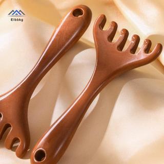 ELBBKG 1 Gỗ Đàn Hương Giả Sáu Răng Tay Cầm Dài Massage Toàn Thân Đa Năng Kinh Tuyến Massage Ne Da Đầu Cạo Mới