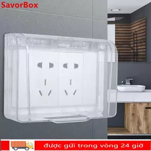 Vỏ bảo vệ công tắc SAVORBOX, Hộp chống nước ổ cắm tự dính bằng nhựa, Nguồn cung cấp ổ cắm điện gắn tường 86 loại Vỏ cắm điện Phòng tắm