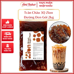 Trân Châu 3Q Zion Đường Đen Gói 2KG – Topping Trà Sữa Giòn Dai, Sẵn Dùng, Tiện Lợi Cho Pha Chế