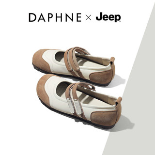 JEEP Daphne Joint Ballet Giày Đế Mềm Velcro Mary Jane Retro Đi Lại Giày Nữ