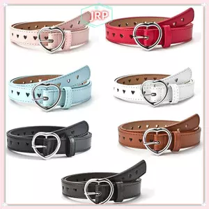 JRP Thắt lưng bé gái giả da, thiết kế dễ thương hình trái tim màu đào và xanh dương