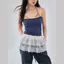 SHUPUN Ren Mini Váy, Thêu Hoa Nhìn Xuyên Qua Ren Xù Váy, Bông Tai Kẹp Y2K Dạo Phố Xếp Ly Váy Quần Jean Trang Trí