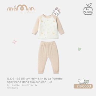 La pomme SS26.T2.2 Bộ dài tay Mềm Mịn by La Pomme ngày năng động của cún con cho bé