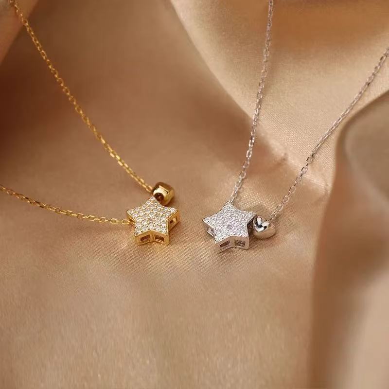 Mặt Dây Chuyền Bạc S925 Hình Ngôi Sao Năm Cánh Thanh Lịch Cho Nữ