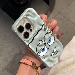 Ốp lưngiPhone 17 16 15 14 13 12 11 ProMax XR XS Max 78Plus SpongeBob Emoji trường hợp điện thoại mềm