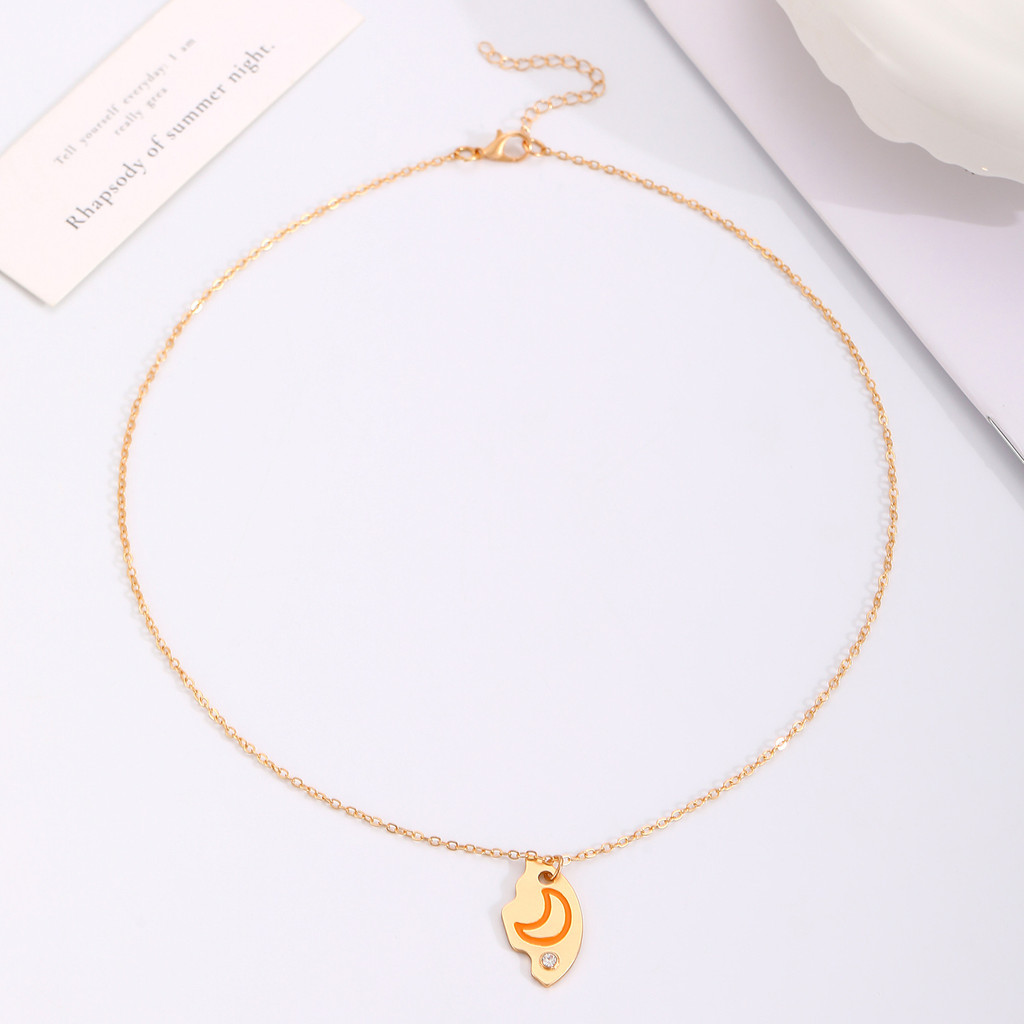 Vòng cổ hợp kim thiết kế ngôi sao, mặt trăng và mặt trời - Two-piece necklace