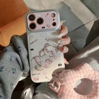 Ốp điện thoại mèo thêu da trắng dễ thương cho iPhone17 Pro Max 16 15 14 Pro Max Bảo vệ Camera chống sốc Vỏ cứng chống rơi