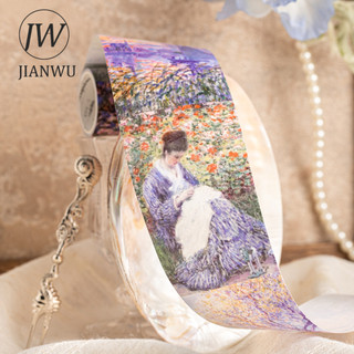 JIANWU Ấn Tượng Phòng Trưng Bày Series Vintage Tranh Hoa Nghệ Thuật Phong Cảnh Chất Liệu Cắt Băng Washi Sáng Tạo Tạp Chí Văn Phòng Phẩm