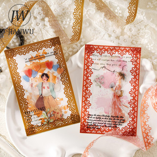 JIANWU 12 Cuộn / bộ Silk Dream Series Vintage Ren Hoa Phong Cảnh Chất Liệu Cắt Băng PET Sáng Tạo DIY Tạp Chí Văn Phòng Phẩm