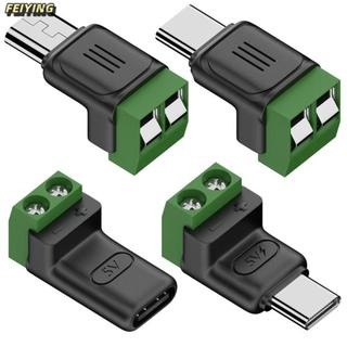 Bộ chuyển đổi đầu cuối LAKAMMY USB C sang 2Pin, Khối đầu cuối uốn vít Type-C sang 2 chân, phích cắm không hàn chuyên nghiệp không thể truyền dữ liệu Đầu nối sạc 5V để DIY hoặc sửa chữa