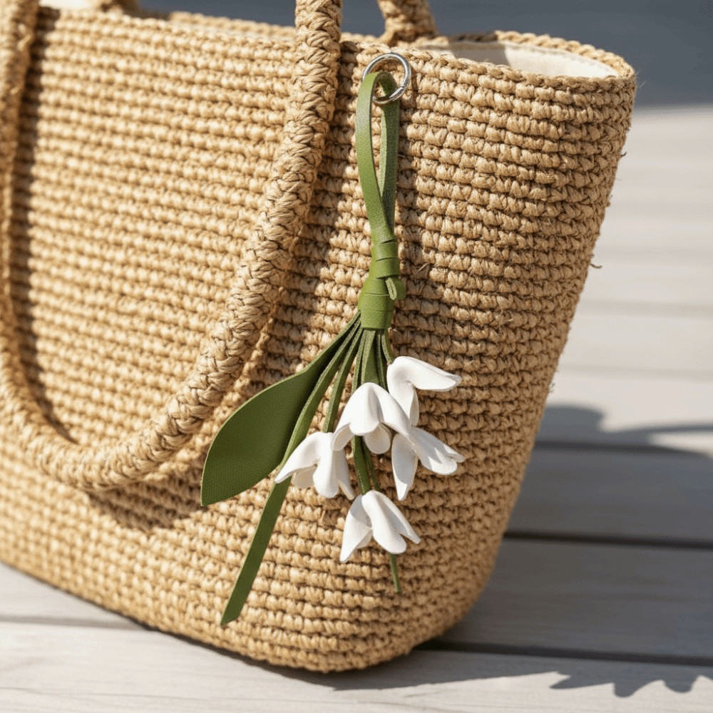 JIMMYCHOOEC Tulip Bó Hoa Da Mặt Dây Chuyền, Móc Treo Handmade Hoa Pu Móc Khóa, Hợp Thời Trang Sáng Tạo Hoạt Hình Túi Mặt Dây Chuyền Trang Trí