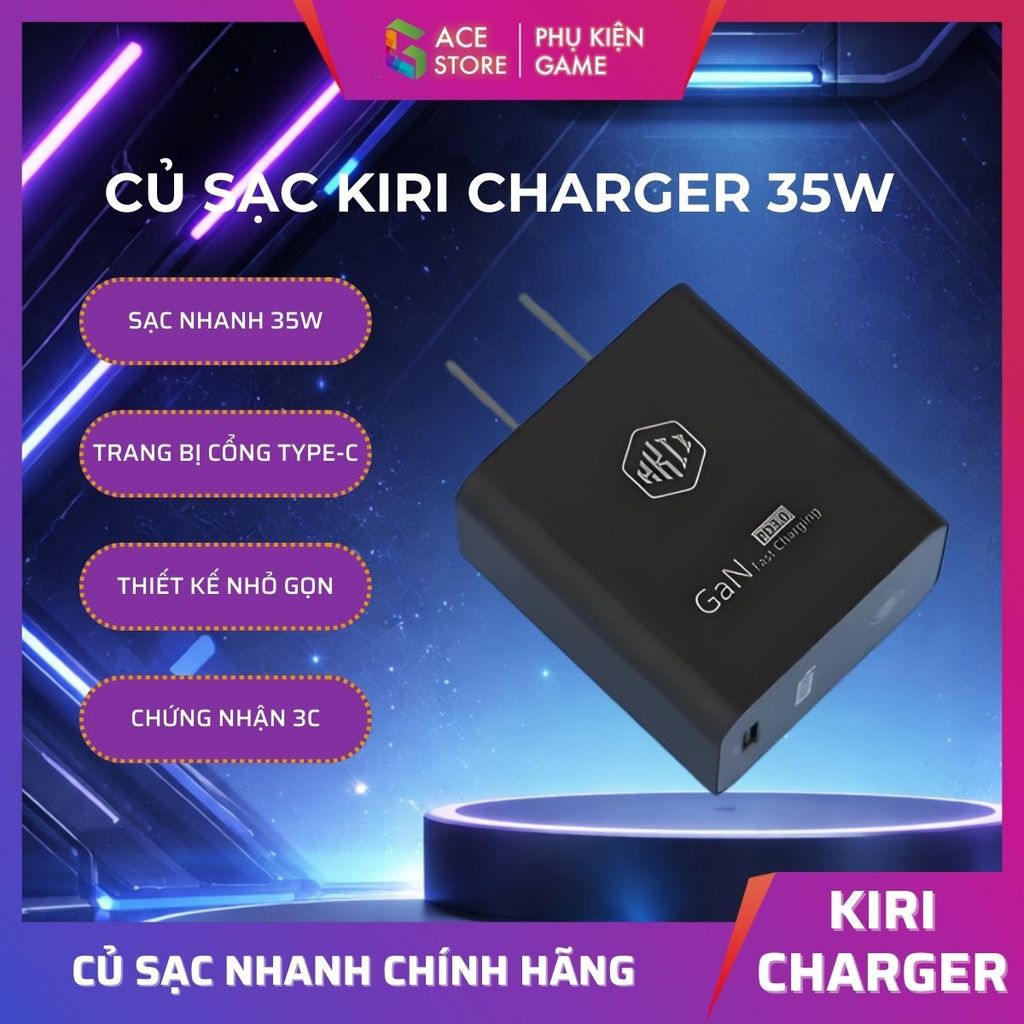 Củ sạc nhanh KIRI Charger 35W GaN Type-C