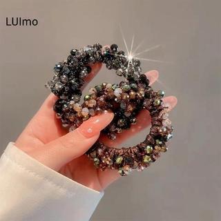 LUImo Sáng Bóng Pha Lê Dệt Cao Đuôi Ngựa Thanh Lịch Dây Cao Su Co Giãn Sang Trọng Phụ Kiện Tóc