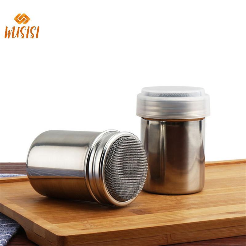 [WUSISI] Bình lắc sô cô la bằng thép không gỉ Bột đường Bột ca cao Máy pha cà phê MỚI
