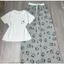 Sét bộ quần suông kitty hoạ tiết mèo + phối áo CROPTOP mèo kit ti in nguuc-CHANG3158