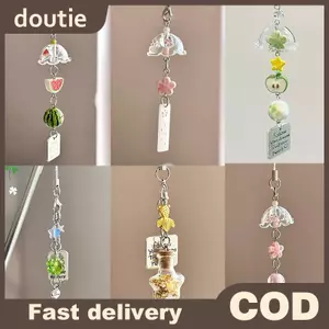 Doutie Trong Suốt Móc Khóa Dễ Thương Chuông Gió Mặt Dây Chuyền Móc Khóa Điện Thoại Di Động Dây Kawaii Túi Phụ Kiện Trang Trí Trang Trí Nhà VN