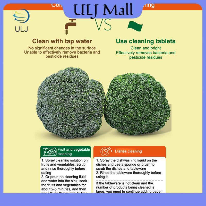 Máy rửa chén ULJ làm sạch rau củ, bộ đồ ăn khử chất tẩy rửa, viên làm sạch nhà bếp