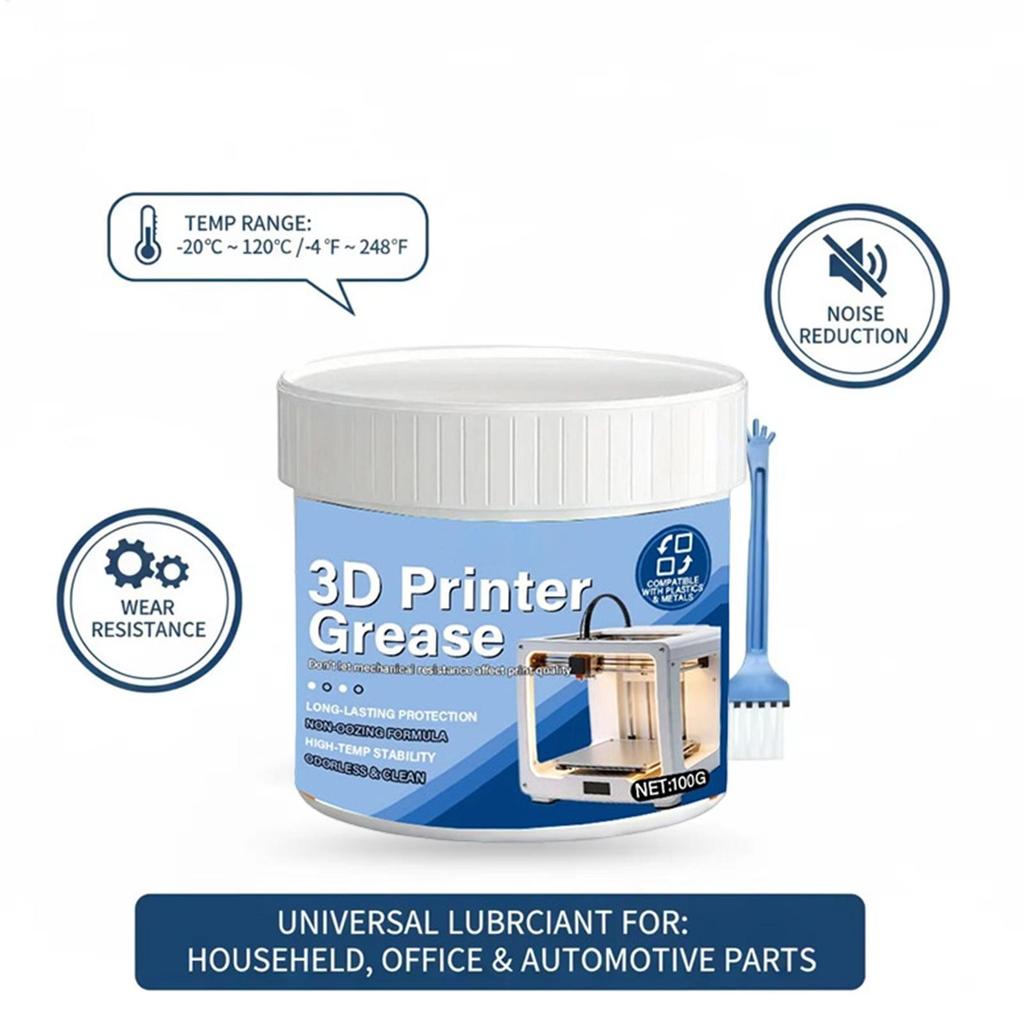 Mỡ Máy In 3D 100g Dầu Bôi Trơn Bánh Răng Có Bàn Chải Cho Tuyến Tính Hướng Dẫn Đường Sắt Máy Làm Việc Phụ Tùng Ô Tô mueadsyvn
