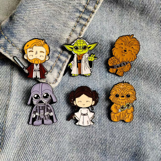 6 Cái / bộ Dễ Thương Chiến Tranh Giữa Các Vì Sao Darth Vader Yoda Master Kim Loại Huy Hiệu Phim Thổ Cẩm Trang Trí Phụ Kiện