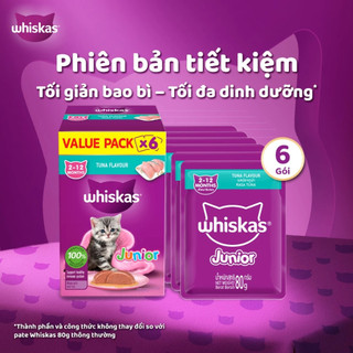 [Thùng 10 Hộp] Pate Cho Mèo Whiskas 80g - Combo 60 Gói Siêu Tiết Kiệm