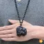 Đá obsidian mặt dây chuyền hình mẹ voi - quà tặng mới cho nam và nữ