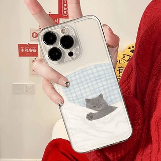 Ốp Điện Thoại Cặp Đôi Chó Mèo Ngủ Cho Xiaomi Mi POCO X7 Pro F7 X6 X5 M7 F5 X3 NFC X4 GT 15T Pro Trong Suốt Chống Sốc Bảo Vệ Ống Kính Nóng Xu Hướng Thương Hiệu Vintage Mềm Đơn Giản Cover
