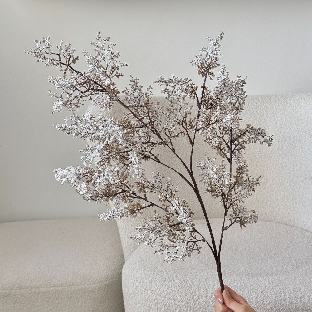 SAIA Nhân Tạo Mềm Viền Giả Cây, Cây Hoa Giả Wabi Sabi Trang Trí, Nhánh Dài Nghệ Thuật Hoa Nhân Tạo Bó Hoa Đạo Cụ Chụp Ảnh