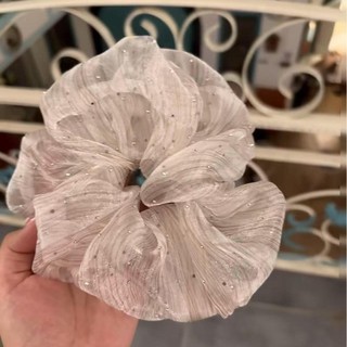 Hululu - Dây buộc tóc nữ cao cấp phong cách Hàn Quốc, đá kim cương và organza xếp ly, đa dụng cho đuôi ngựa hoặc mũ đội đầu