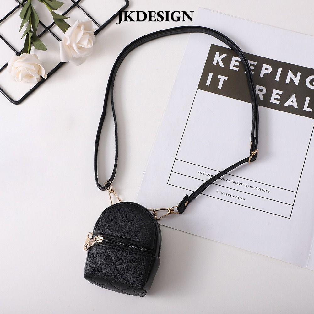 Ví đựng tiền xu JKDESIGN, Túi đeo chéo Mini cầm tay, Túi đeo vai nhẹ bằng da PU màu trơn dành cho nữ